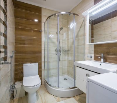 Interior photography, modern bathroom with shower